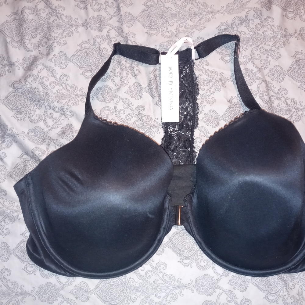 Victoria secret lace racer back body by Victoria 42 DD front clasp bra